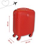 LEONARDO DA VINCI Kabínový kufor, veľkosť XS, s odnímateľnými kolieskami – červený