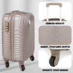 LEONARDO DA VINCI Kabínový kufor, veľkosť XS, s odnímateľnými kolieskami – zlatý