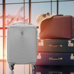 LEONARDO DA VINCI Kabínový kufor, veľkosť XS, s odnímateľnými kolieskami – strieborný