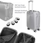 LEONARDO DA VINCI Kabínový kufor, veľkosť XS, s odnímateľnými kolieskami – strieborný