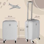 LEONARDO DA VINCI Kabínový kufor, veľkosť XS, s odnímateľnými kolieskami – strieborný