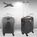 LEONARDO DA VINCI Kabínový kufor, veľkosť XS, s odnímateľnými kolieskami – grafitový