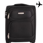 LEONARDO DA VINCI Kabínový kufor, 4 kolieska – čierny
