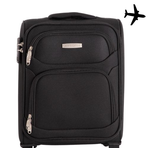 LEONARDO DA VINCI Kabínový kufor, 4 kolieska – čierny