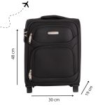 LEONARDO DA VINCI Kabínový kufor, 4 kolieska – čierny