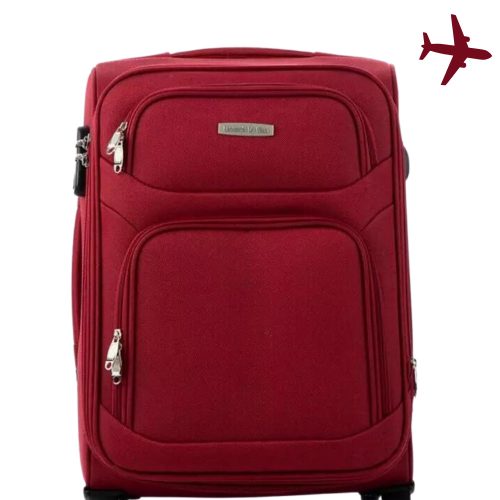 LEONARDO DA VINCI Kabínový kufor, 4 kolieska – červený
