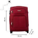LEONARDO DA VINCI Kabínový kufor, 4 kolieska – červený