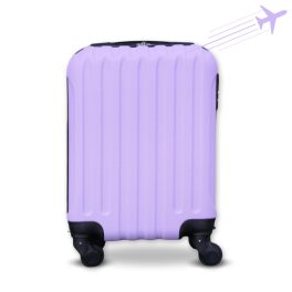   LEONARDO DA VINCI Kabinbőrönd XS méret bordázott, kivehető kerékkel - Lila