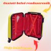 LEONARDO DA VINCI Kabinbőrönd XS méret bordázott, kivehető kerékkel - Sárga