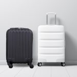 Príručný kufor LEONARDO DA VINCI, veľkosť XS, 39 × 29 × 18,5 cm, rebrovaný, s odnímateľnými kolieskami – Čierny