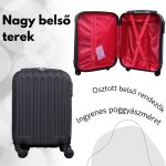 Príručný kufor LEONARDO DA VINCI, veľkosť XS, 39 × 29 × 18,5 cm, rebrovaný, s odnímateľnými kolieskami – Čierny