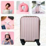 LEONARDO DA VINCI Kabínový kufor 39 x 29 x 18,5 cm XS veľkosť, rebrovaný, s odnímateľnými kolieskami – ružové zlato