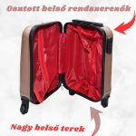 LEONARDO DA VINCI Kabínový kufor 39 x 29 x 18,5 cm XS veľkosť, rebrovaný, s odnímateľnými kolieskami – ružové zlato