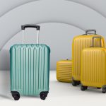 Príručný kufor LEONARDO DA VINCI, veľkosť XS, 39 × 29 × 18,5 cm, rebrovaný, s odnímateľnými kolieskami – Smaragdovo zelený