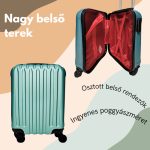 Príručný kufor LEONARDO DA VINCI, veľkosť XS, 39 × 29 × 18,5 cm, rebrovaný, s odnímateľnými kolieskami – Smaragdovo zelený