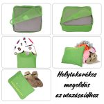 Set de 6 organizatoare din poliester pentru bagaje – Verde