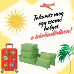 Set de 6 organizatoare din poliester pentru bagaje – Verde