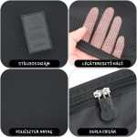 Set de 6 organizatoare din poliester pentru bagaje – Negru