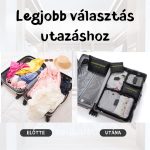 Set de 6 organizatoare din poliester pentru bagaje – Negru