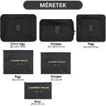 Set de 6 organizatoare din poliester pentru bagaje – Negru