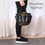 Sieťovaná taška s mnohými vreckami na make-up a kúpeľňové doplnky - sivá