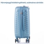 Leonardo Da Vinci Kabinbőrönd 40x30x20 cm Számzárral, Teleszkópos Karral, Kivehető Kerekekkel - XS méret - Világoskék