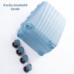 Leonardo Da Vinci Kabinbőrönd 40x30x20 cm Számzárral, Teleszkópos Karral, Kivehető Kerekekkel - XS méret - Világoskék