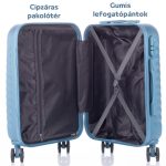 Príručný kufor Leonardo Da Vinci 50 x 36 x 24 cm s kombinačným zámkom, teleskopickou rukoväťou, odnímateľnými kolieskami - veľkosť S - svetlomodrý