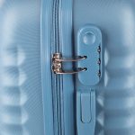 Leonardo Da Vinci Kabinbőrönd Szett Számzárral, Teleszkópos Karral, Kivehető Kerekekkel - XS és S méret - Világoskék