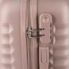 Set valiză de cabina Leonardo Da Vinci cu cifru, mâner telescopic și roți detașabile – mărimea XS – Roz deschis