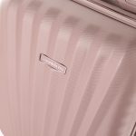 Príručný kufor Leonardo Da Vinci s kombinačným zámkom, teleskopickým ramenom, odnímateľnými kolieskami 55x37x24 cm - veľkosť S - ružovo-zlatý