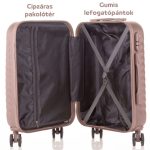 Leonardo Da Vinci Kabinbőrönd Szett Számzárral, Teleszkópos Karral, Kivehető Kerekekkel - XS és S méret - Rosegold