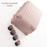 Leonardo Da Vinci Kabinbőrönd Szett Számzárral, Teleszkópos Karral, Kivehető Kerekekkel - XS és S méret - Rosegold