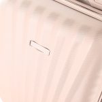 Príručný kufor Leonardo Da Vinci 39x29x18,5 cm s kombinačným zámkom, teleskopickou rukoväťou, odnímateľnými kolieskami - veľkosť XS - béžový