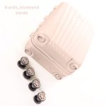 Príručný kufor Leonardo Da Vinci 39x29x18,5 cm s kombinačným zámkom, teleskopickou rukoväťou, odnímateľnými kolieskami - veľkosť XS - béžový