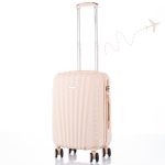 Príručný kufor Leonardo Da Vinci 55 x 37 x 24 cm s kombinačným zámkom, teleskopickou rukoväťou, odnímateľnými kolieskami - veľkosť S - béžový