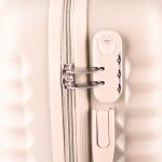 Leonardo Da Vinci Kabinbőrönd Szett Számzárral, Teleszkópos Karral, Kivehető Kerekekkel - XS és S méret - Bézs