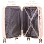 Leonardo Da Vinci Kabinbőrönd Szett Számzárral, Teleszkópos Karral, Kivehető Kerekekkel - XS és S méret - Bézs