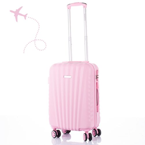 Príručný kufor Leonardo Da Vinci 39x29x18,5 cm s kombinačným zámkom, teleskopickou rukoväťou, odnímateľnými kolieskami - veľkosť XS - ružový