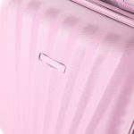 Príručný kufor Leonardo Da Vinci 39x29x18,5 cm s kombinačným zámkom, teleskopickou rukoväťou, odnímateľnými kolieskami - veľkosť XS - ružový
