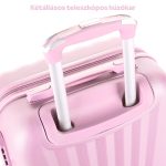 Príručný kufor Leonardo Da Vinci 39x29x18,5 cm s kombinačným zámkom, teleskopickou rukoväťou, odnímateľnými kolieskami - veľkosť XS - ružový