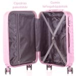 Príručný kufor Leonardo Da Vinci 39x29x18,5 cm s kombinačným zámkom, teleskopickou rukoväťou, odnímateľnými kolieskami - veľkosť XS - ružový