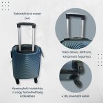 Príručný kufor LEONARDO DA VINCI, veľkosť XS, odnímateľné kolieska, oceľovo modrý