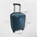 Príručný kufor LEONARDO DA VINCI, veľkosť XS, odnímateľné kolieska, oceľovo modrý