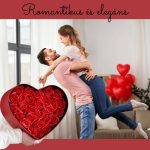 Cutie cadou în formă de inimă cu trandafiri – Roz