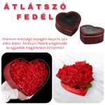 Cutie cadou în formă de inimă cu trandafiri – Roz