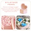 Szív formájú ajándékdoboz rózsákkal - Rózsaszín
