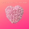 Inimă cu trandafir etern în cutie decorativă - 15 cm - roz