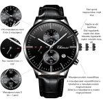 Chenxi Férfi  Karóra Bőr szíjjal Díszdobozban - Fekete