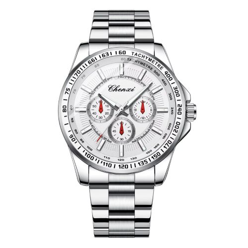Chenxi Vízálló Quartz Férfi Óra Acél Szíjjal díszdobozban - Ezüst 